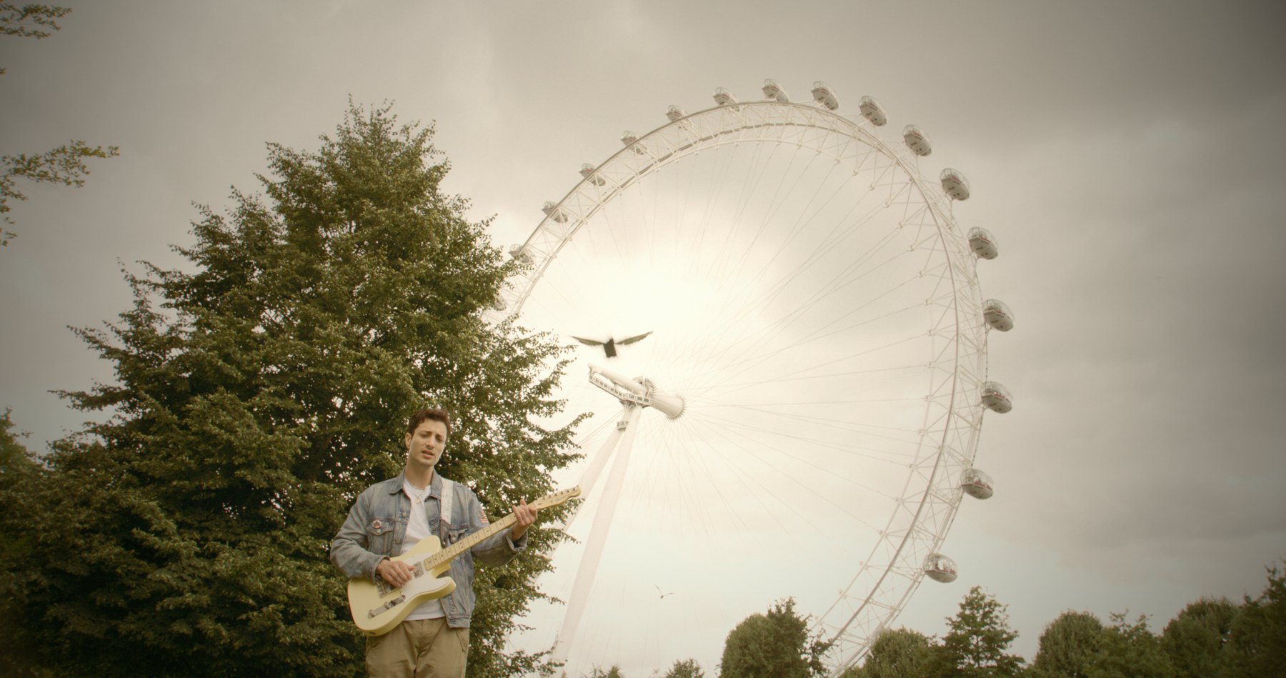 The wheel against an open sky.